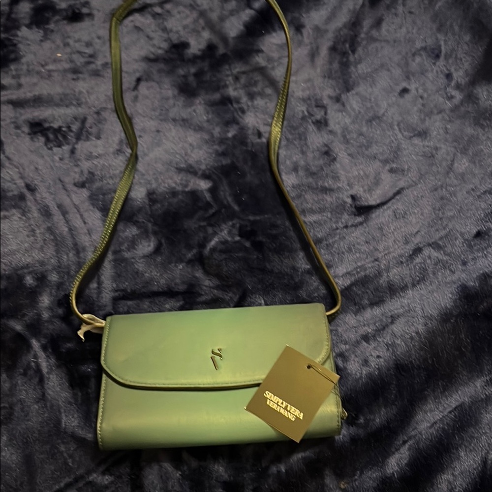 Simply Vera Vera Wang Green Crossbody Bag with Gold Hardware